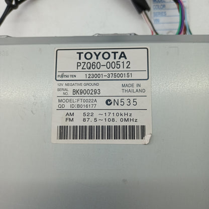 Toyota Corolla Stereo Head Unit PZQ60-00512 ZRE152R 2007 2008 2009 2010 2011