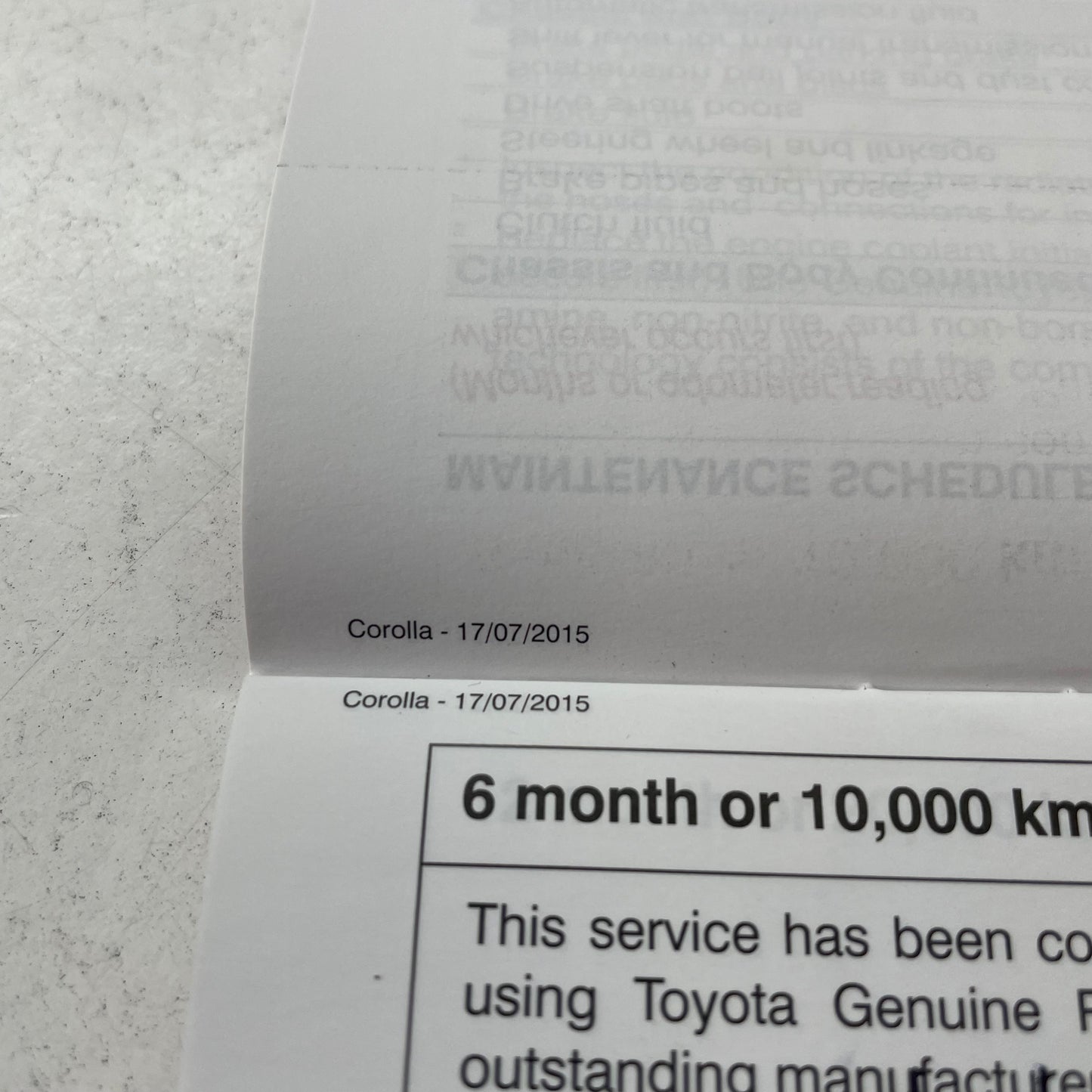 Toyota Corolla Hatchback Owner's Handbook & Log Book ZRE182R 2015 2016 2017